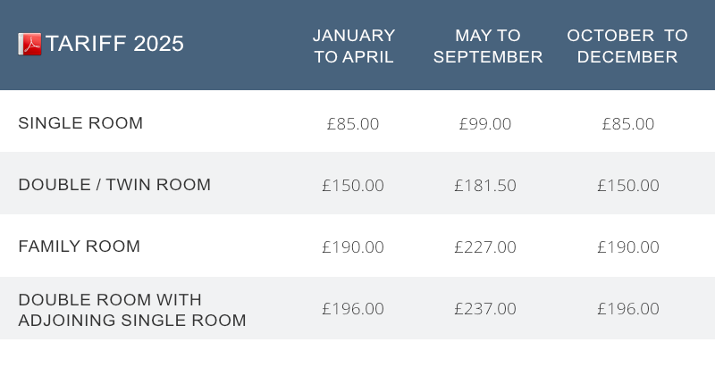 La Villette Hotel tariff.